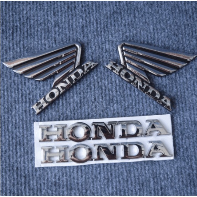 [HCM][BẢO HÀNH UY TÍN] COMBO LOGO CHỮ HONDA NỔI  VÀ CẶP CÁNH CHIM SIÊU ĐẸP - MÀU BẠC