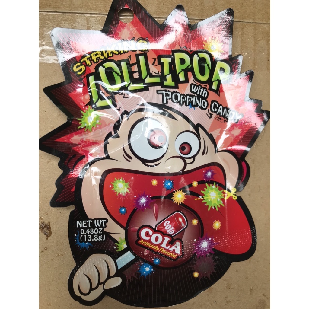 Kẹo Nổ Striking Lollipop Hong Kong Popping Candy Vị Cola