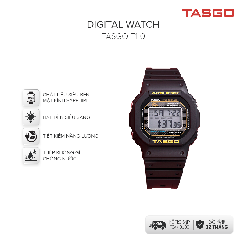 Đồng hồ điện tử nữ, đồng hồ thể thao TASGO xem ngày và giờ