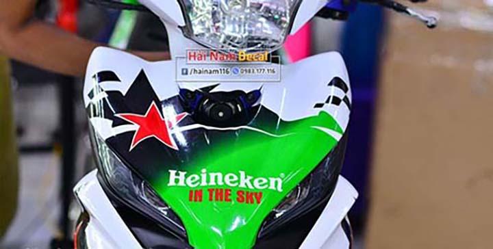 Tem trùm exciter 135 xanh trắng henikenn