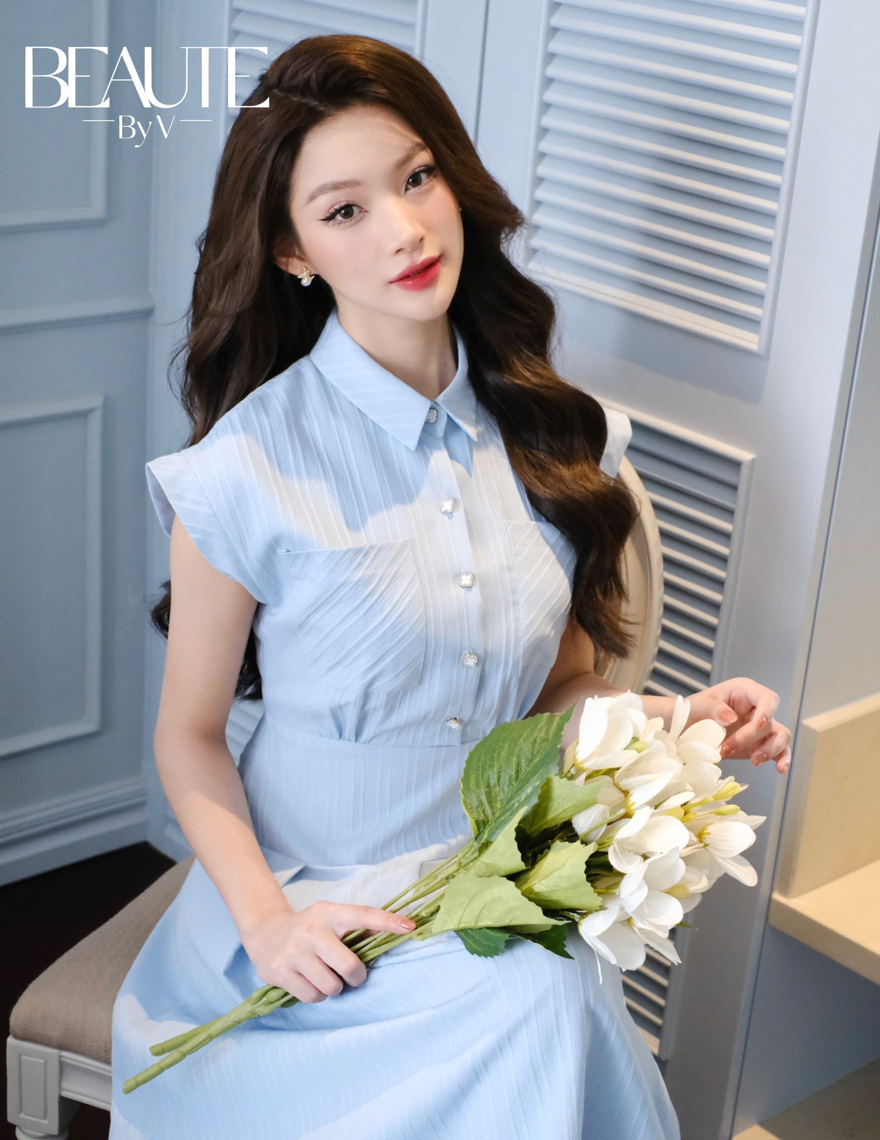 BEAUTEBYV - Váy cổ đức vai chờm Celina