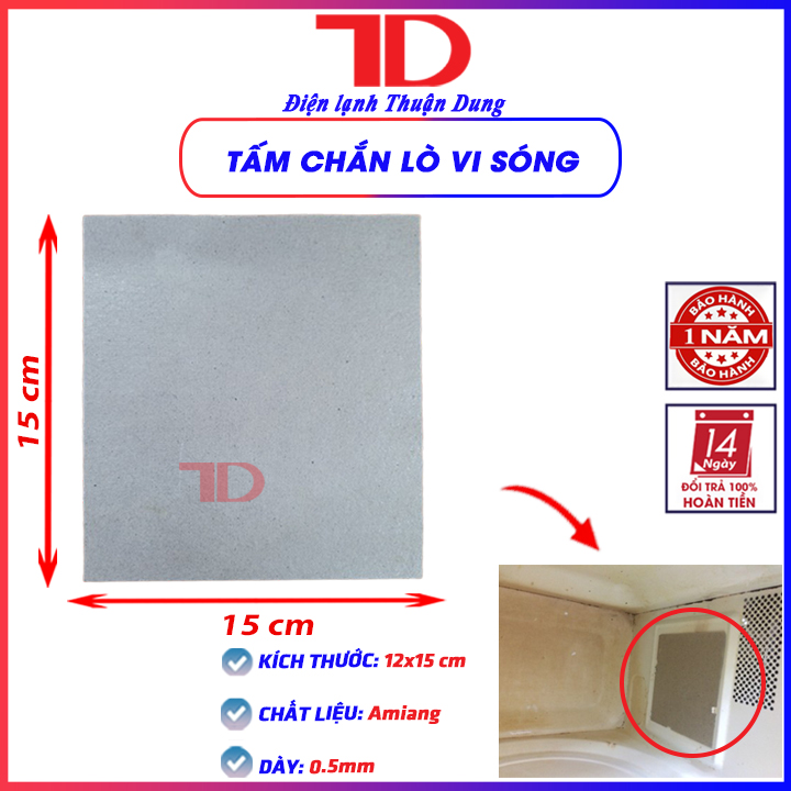 Tấm chắn lò vi sóng các loại, 10.5x11.4cm, 6.4x11.6cm, 12x12cm, 12x15cm, 15x15cm, Bạc chắn sóng - Điện Lạnh Thuận Dung