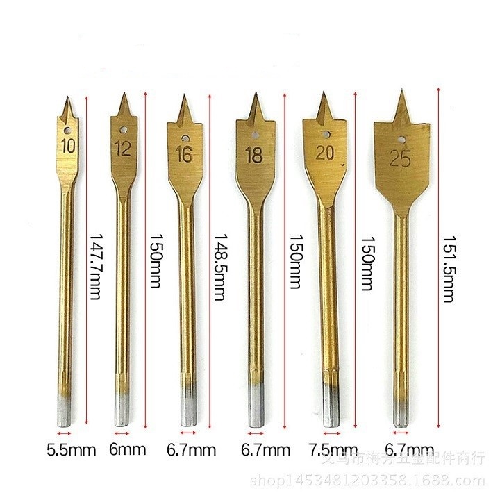 [HCM]Bộ 6 mũi khoan khoét gỗ đuôi cá chuyên dụng