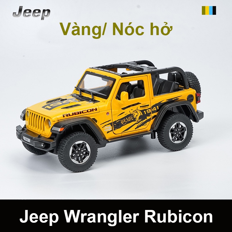 Xe mô hình Jeep Wrangler Rubicon tỉ lệ 1:20 bằng hợp kim, có đèn xe |  