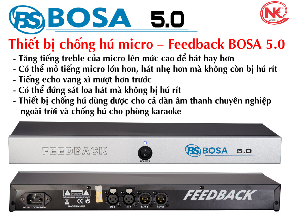 Chống hú Feedback Bosa 5.0 - Hàng nhập tặng kèm dây canon