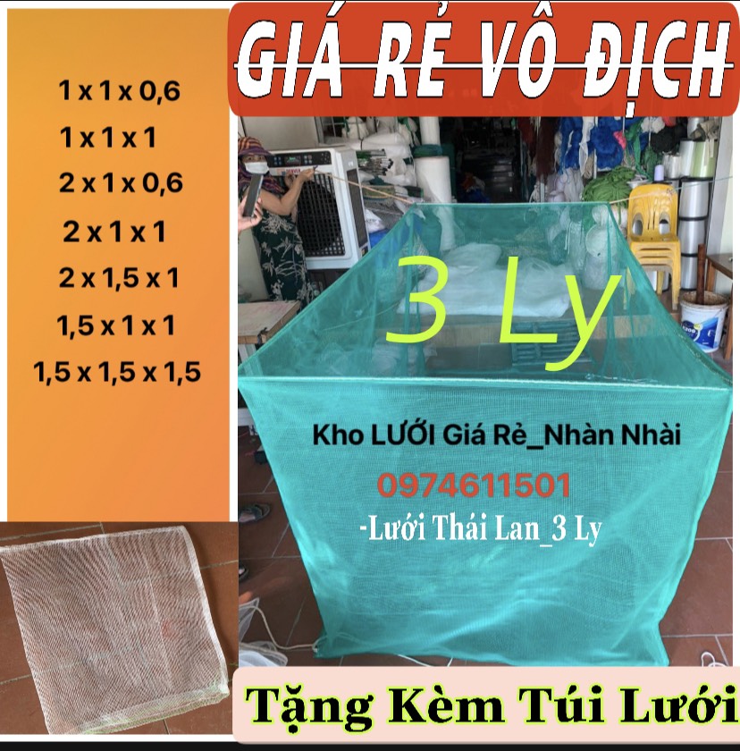 {GIẢM 50%_TẶNG KÈM} TRÁNG-VÈO Lưới Nuôi Ốc, Ếch.Cá...Lưới Thái Lan Hàng 3LY - Bảo Hành 12 Tháng