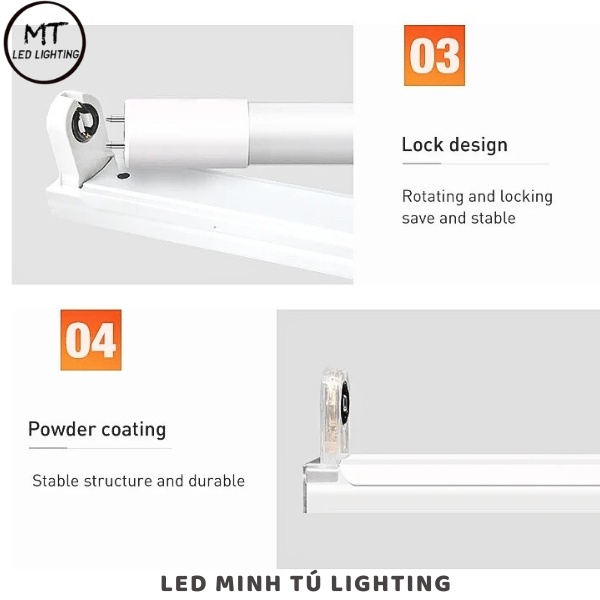Máng đèn led đơn 6 tấc