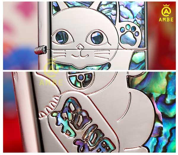 Bật lửa Zippo Mèo Thần Tài ZJP011