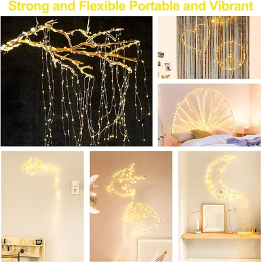 2M Christmas decorative light string, 20cm warm light string, dating decorative light string, romantic LED mini string light Firefly Lights Christmas lights outdoor waterproof
