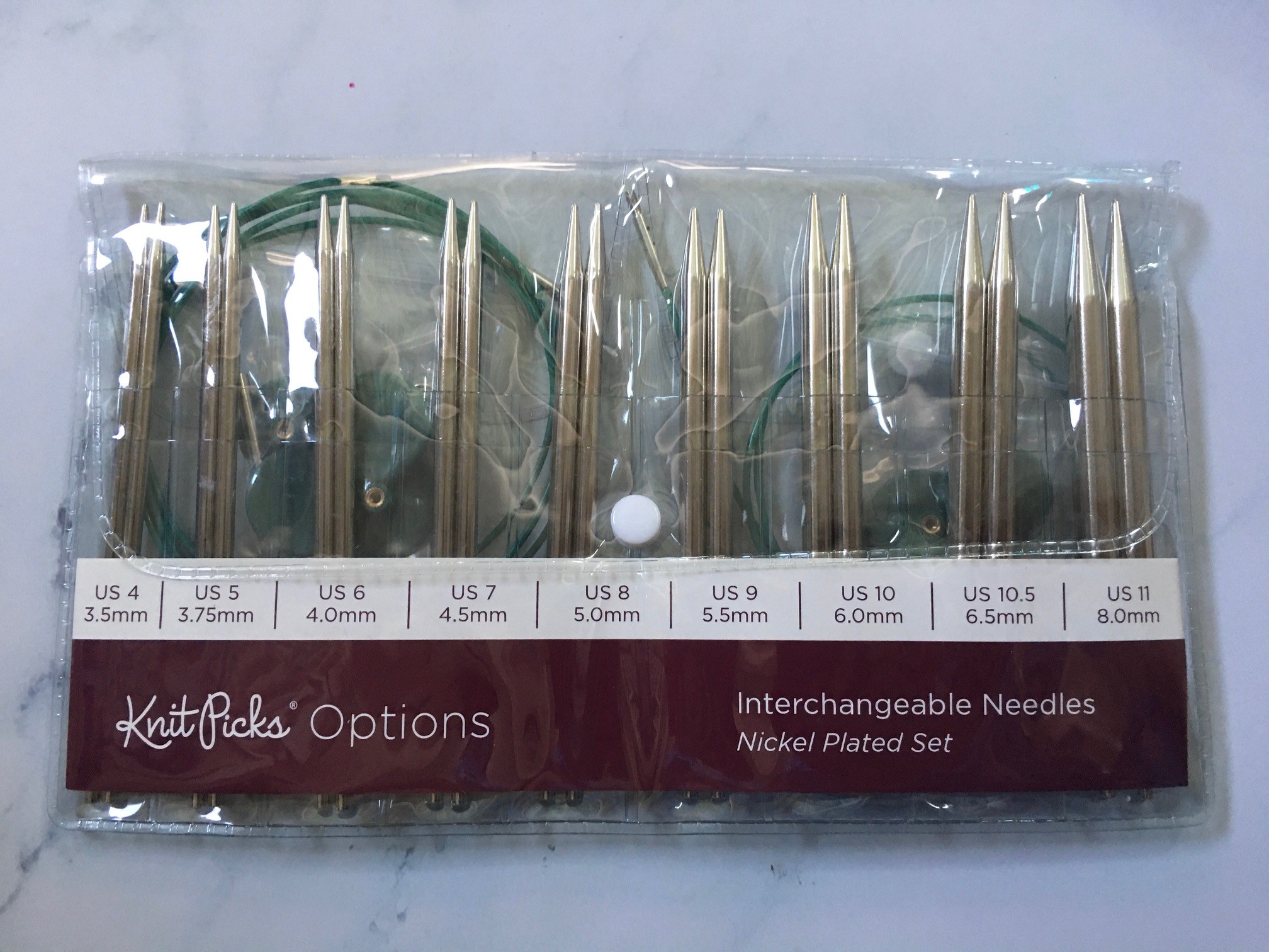 Bộ kim đan vòng Knitpicks Nickel Options Interchangeable Circular Set