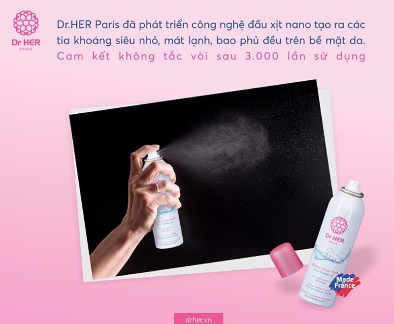 Xịt khoáng Dr Her cấp ẩm và làm diệu da 150ml