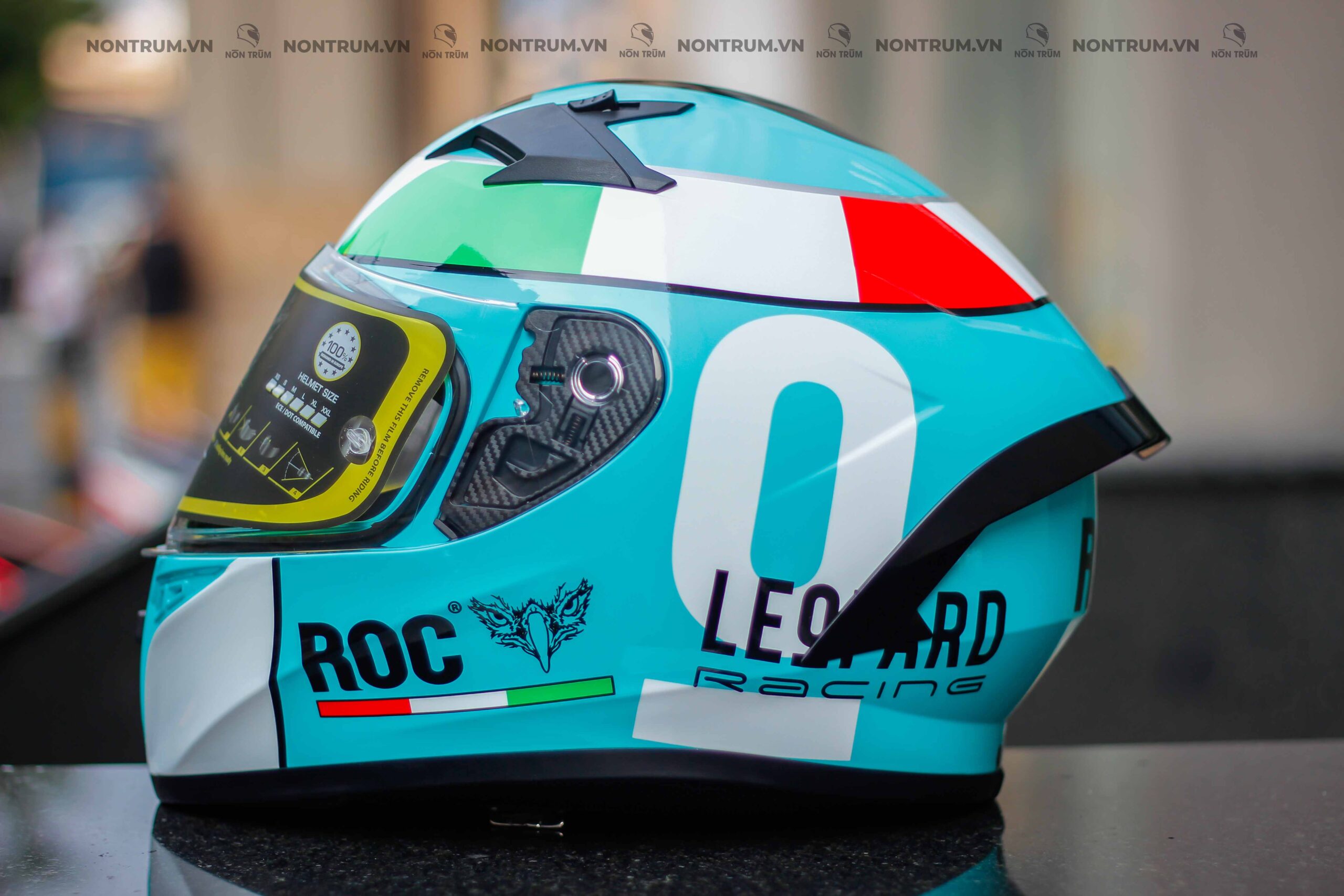 Mủ Bảo Hiểm Fullface Roc 01 - 2 kính team Leopard ( tặng đuôi gió )