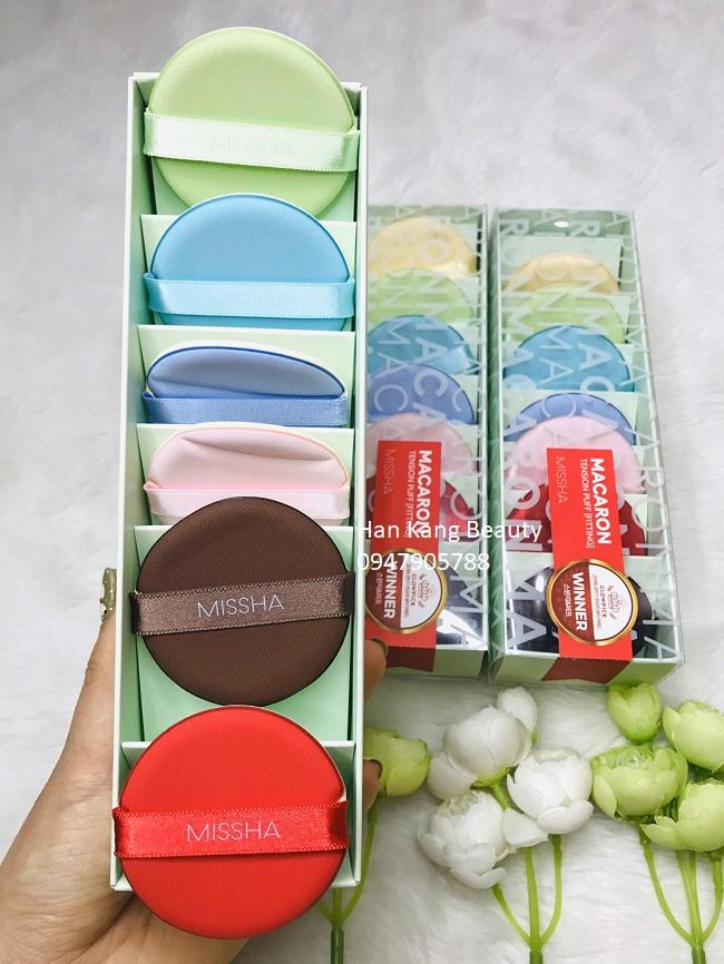 Bông phấn nước Macaron Tension Puff fitting missha (combo 3 cái)