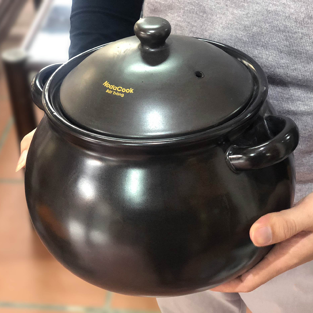 Nồi Đất tráng men cỡ lớn 5 Lít & Bếp điện tự động NodaCook ( màu Đen & Nâu) -