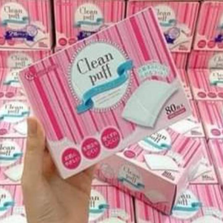 [HCM]Bông tẩy trang Clean Puff - hộp 80 miếng