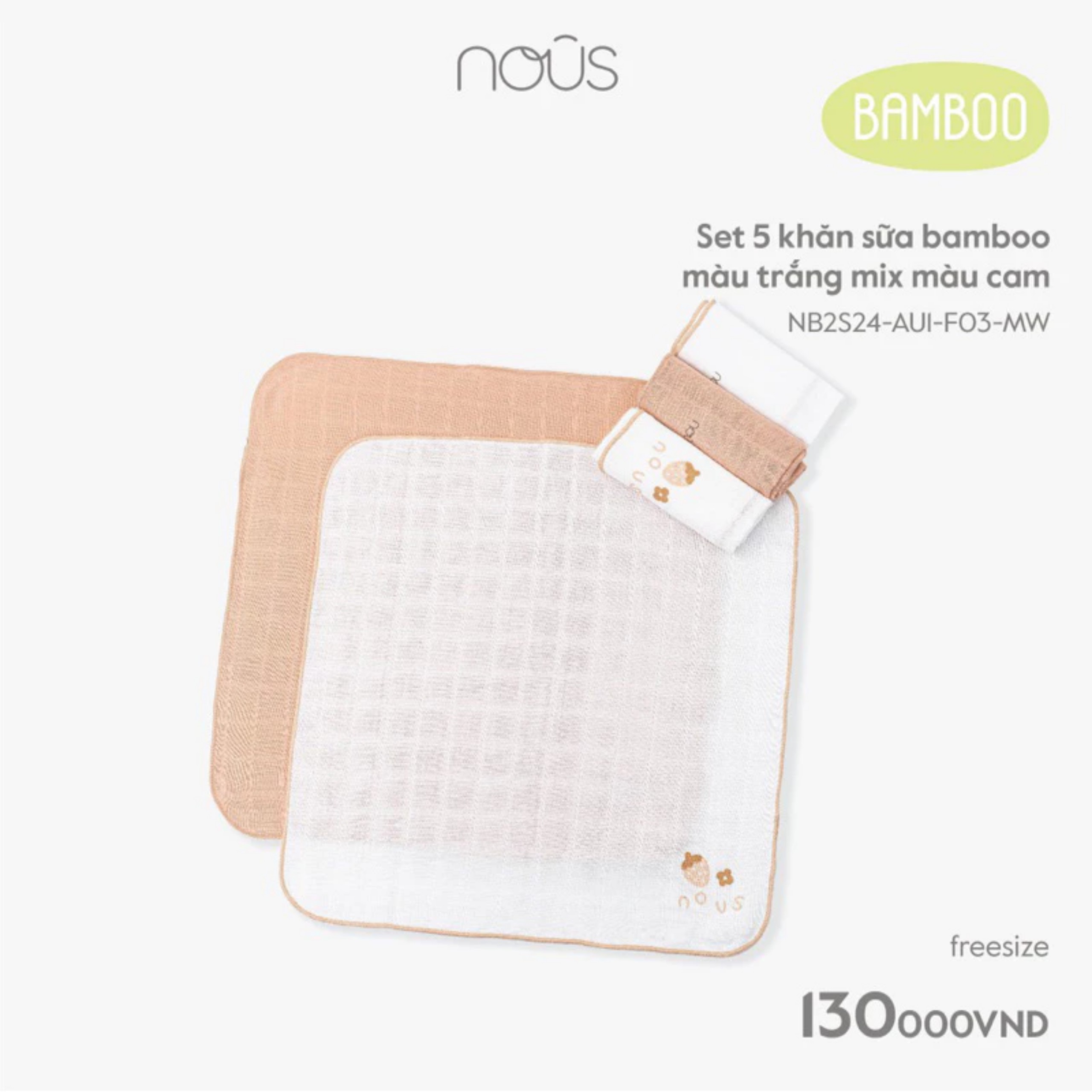 Khăn sữa nous bamboo siêu mềm cho bé