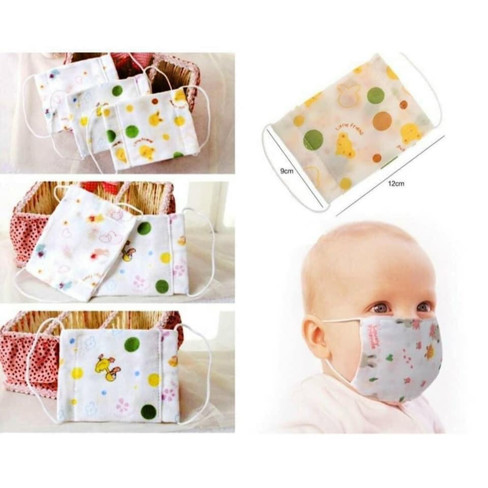 Combo 3 chiếc khẩu trang vải xô xuất Nhật cho bé