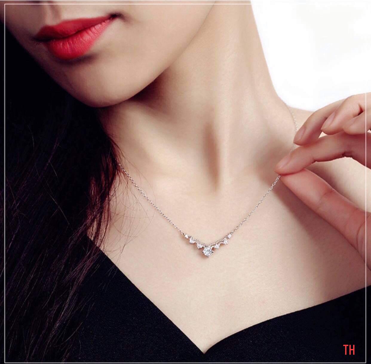 Dây chuyền nữ bạc ta liền mặt MS09