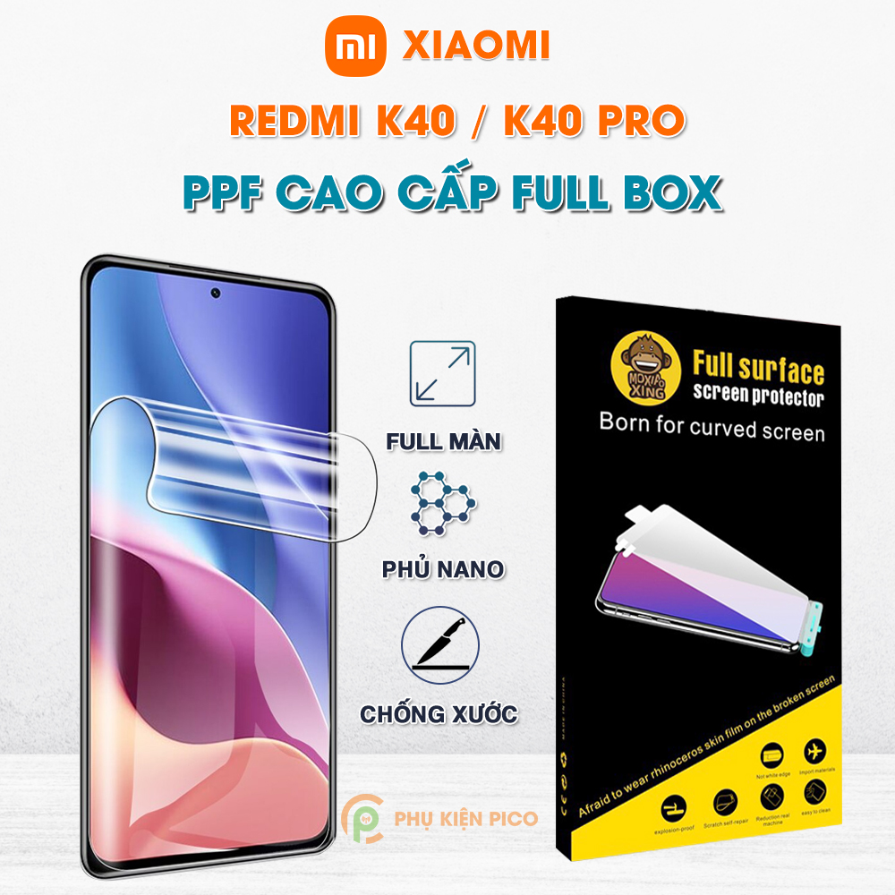 Dán màn hình Redmi K40 / Redmi K40 Pro full màn hình trong suốt chính hãng Moxiao Xing - Dán dẻo Xiaomi Redmi K40