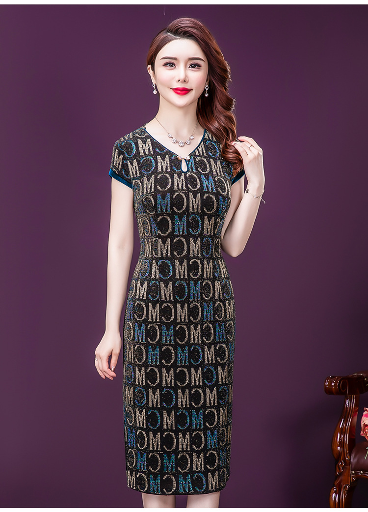 [HCM]Đầm Quý bà Họa Tiết Sang Trọng