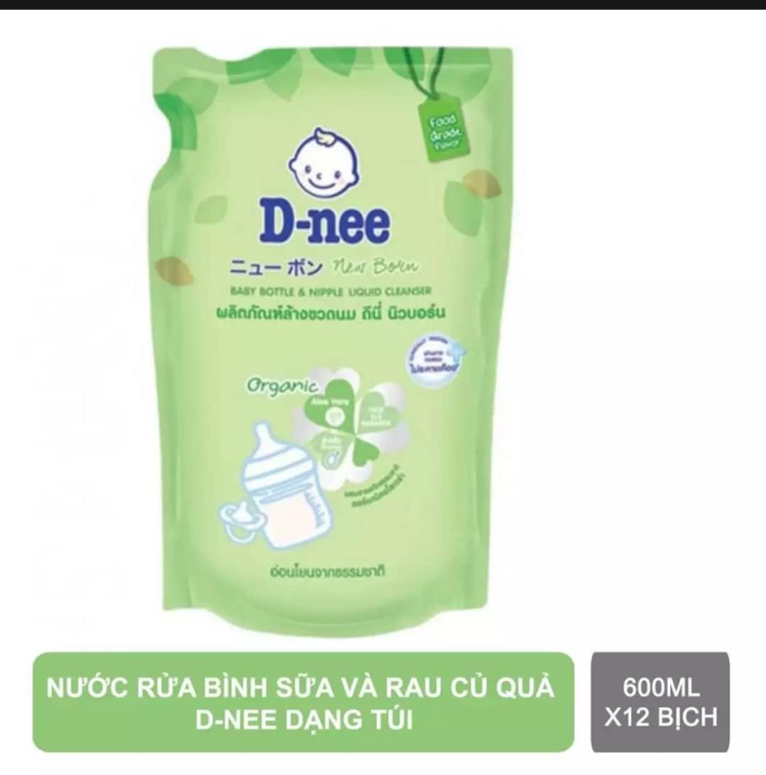 [HCM]12 TÚI Nước rửa bình sữa và rau củ quả DNEE 600ml