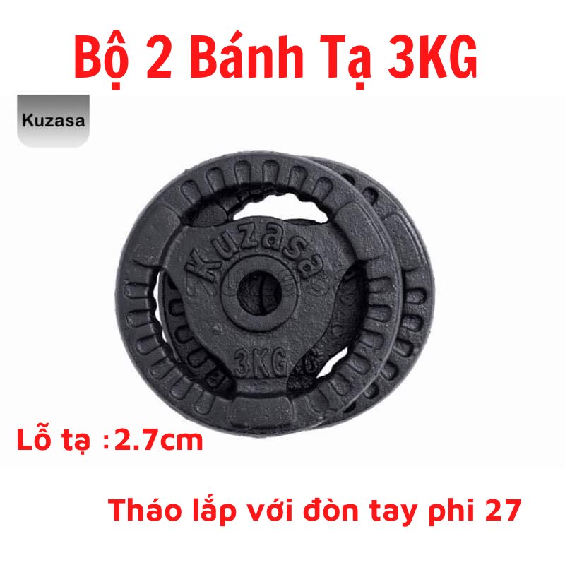 Bộ 2 tạ tay tháo lắp miếng gang 20kg (2 đòn 35cm + 4 miếng 5kg + 4 miếng 3kg + 4 miếng 2kg)