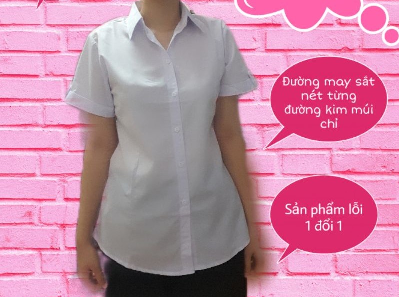 Áo sơ mi trắng học sinh nữ cấp 2 cấp 3 đồng phục học sinh, đồ đi học