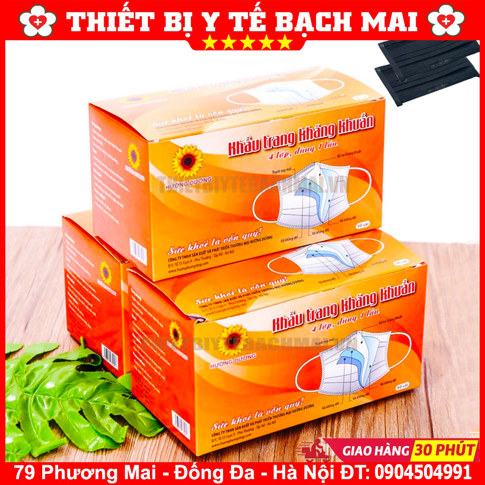 Khẩu Trang Hướng Dương Y Tế 3 Lớp, 4 Lớp Các Màu