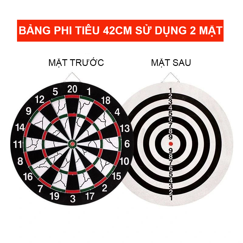 Bảng Phóng Phi Tiêu 2 mặt 42cm + 6 cờ anh mỹ