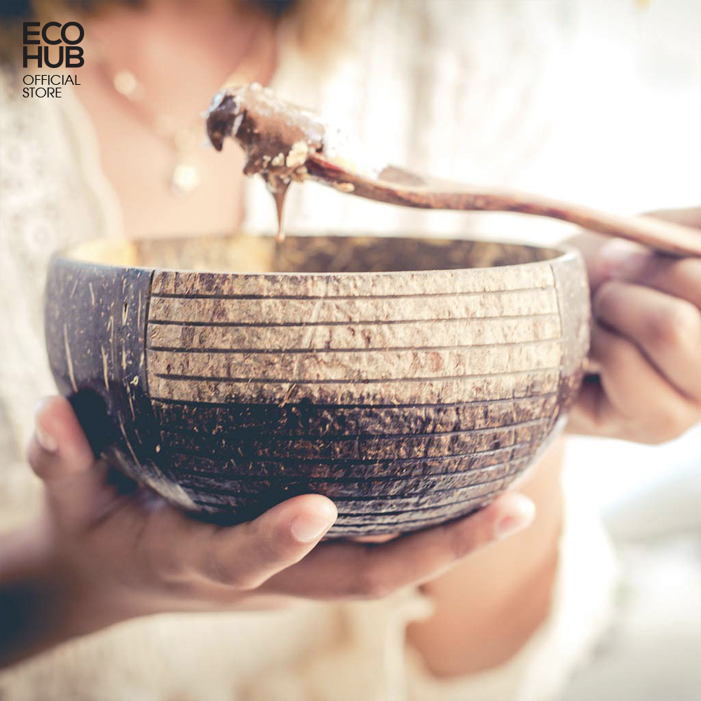Bát gáo dừa khắc hoa văn, 3 mẫu. (Coconut Bowls Family Set)