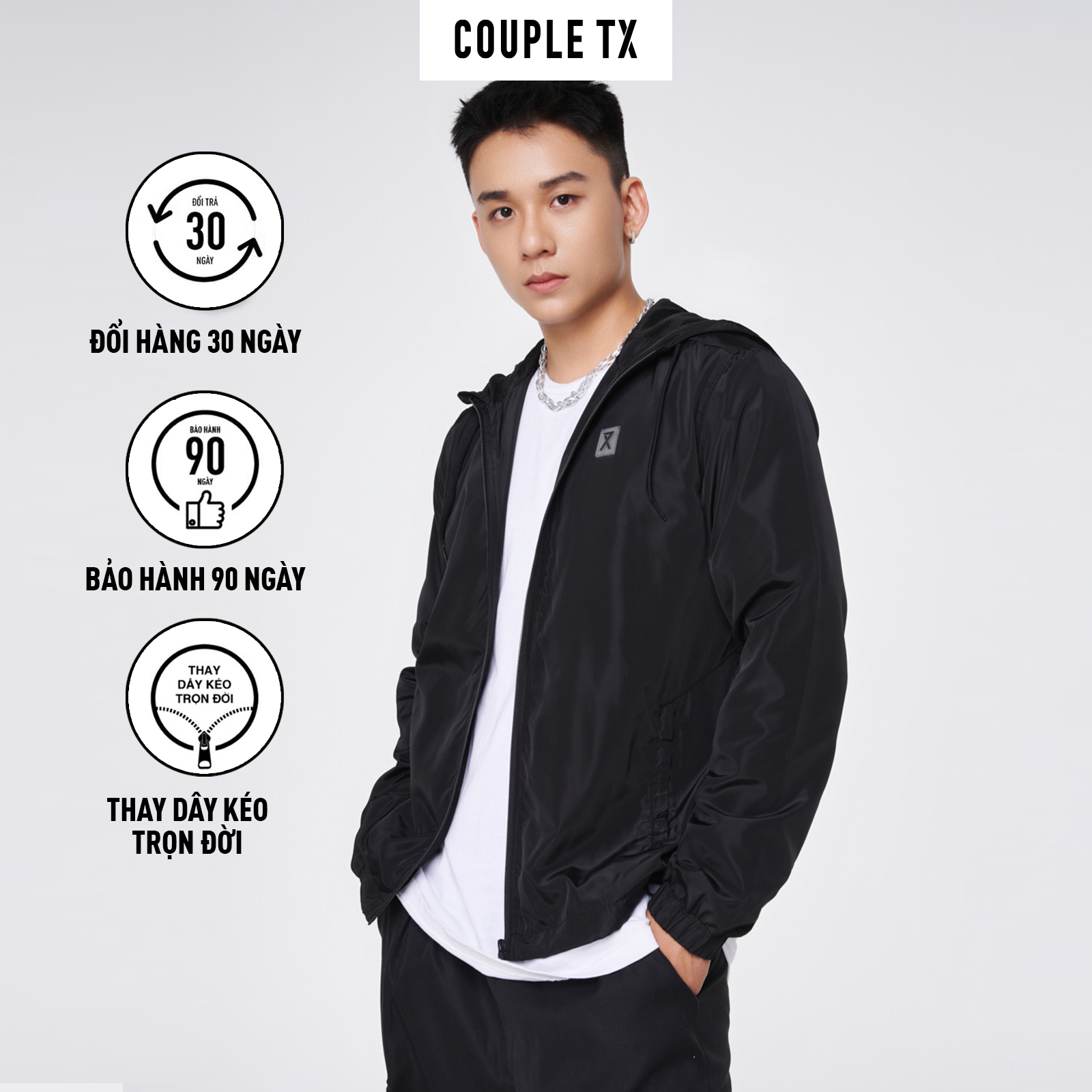 Áo khoác Nam Basic COUPLE TX - Áo Khoác Dù Chống Nắng, Tránh Gió, Có Nón MOP 1040/ MOP 1047