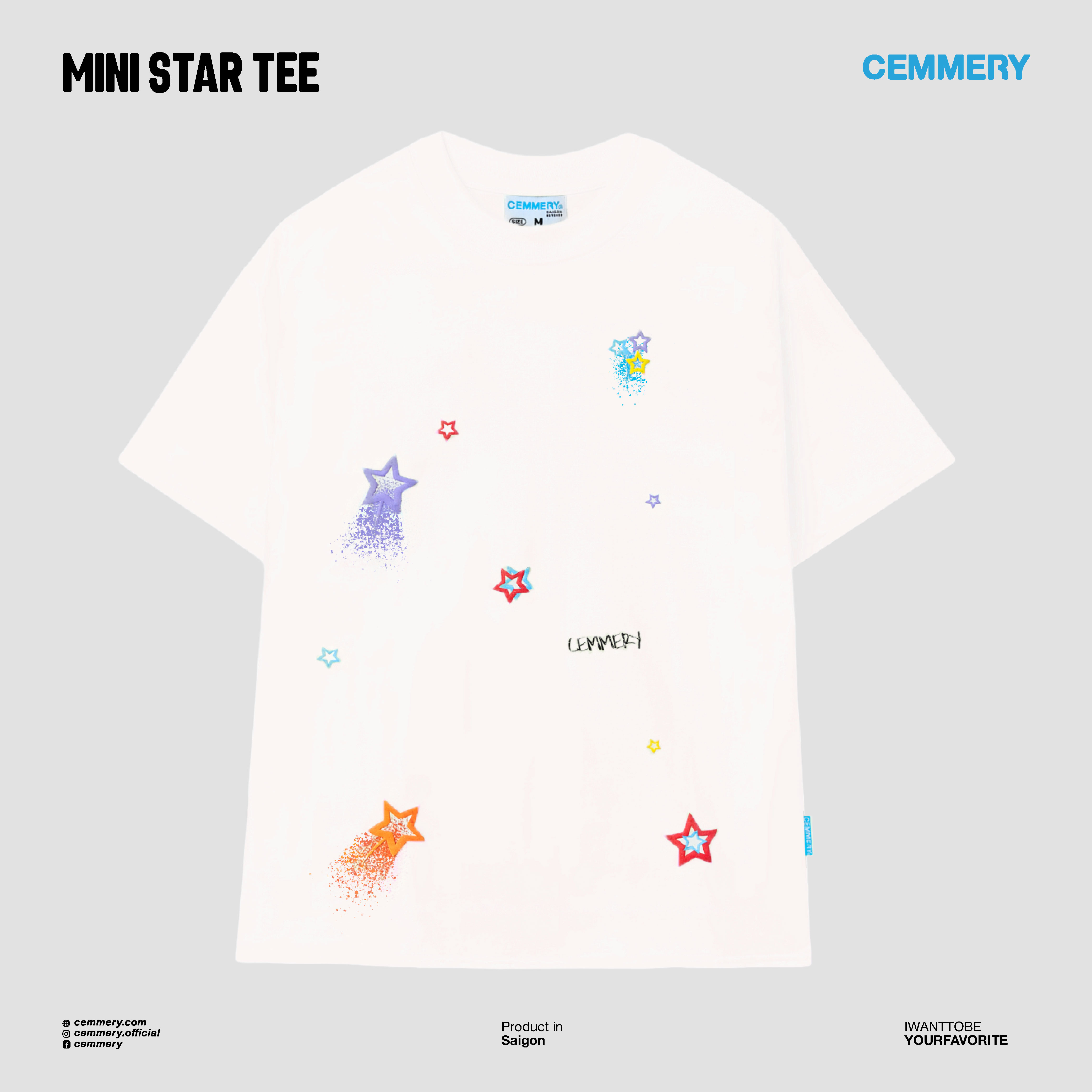 Áo Thun LocalBrand Cemmery "MINI STAR TEE" #Cream
