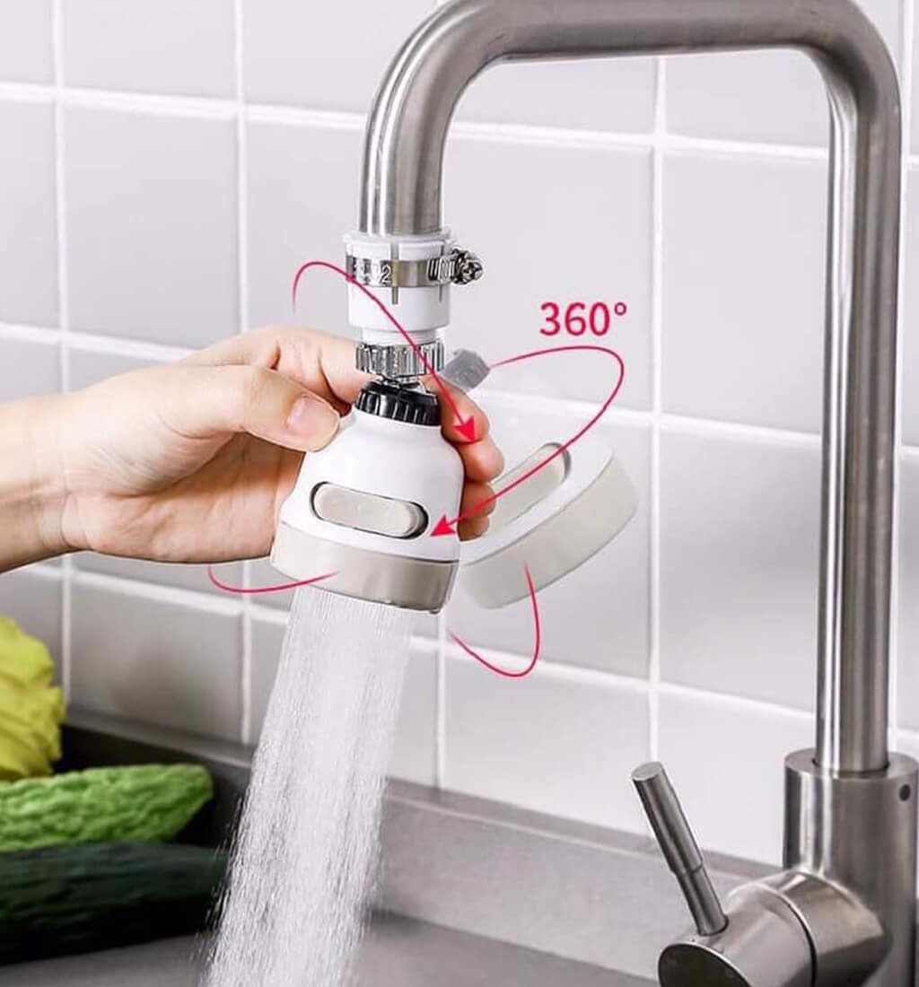 [HCM]Đầu Vòi Nối Rửa Chén Bát Tăng Áp - 3 Chế Độ Phun - Xoay 360 Độ