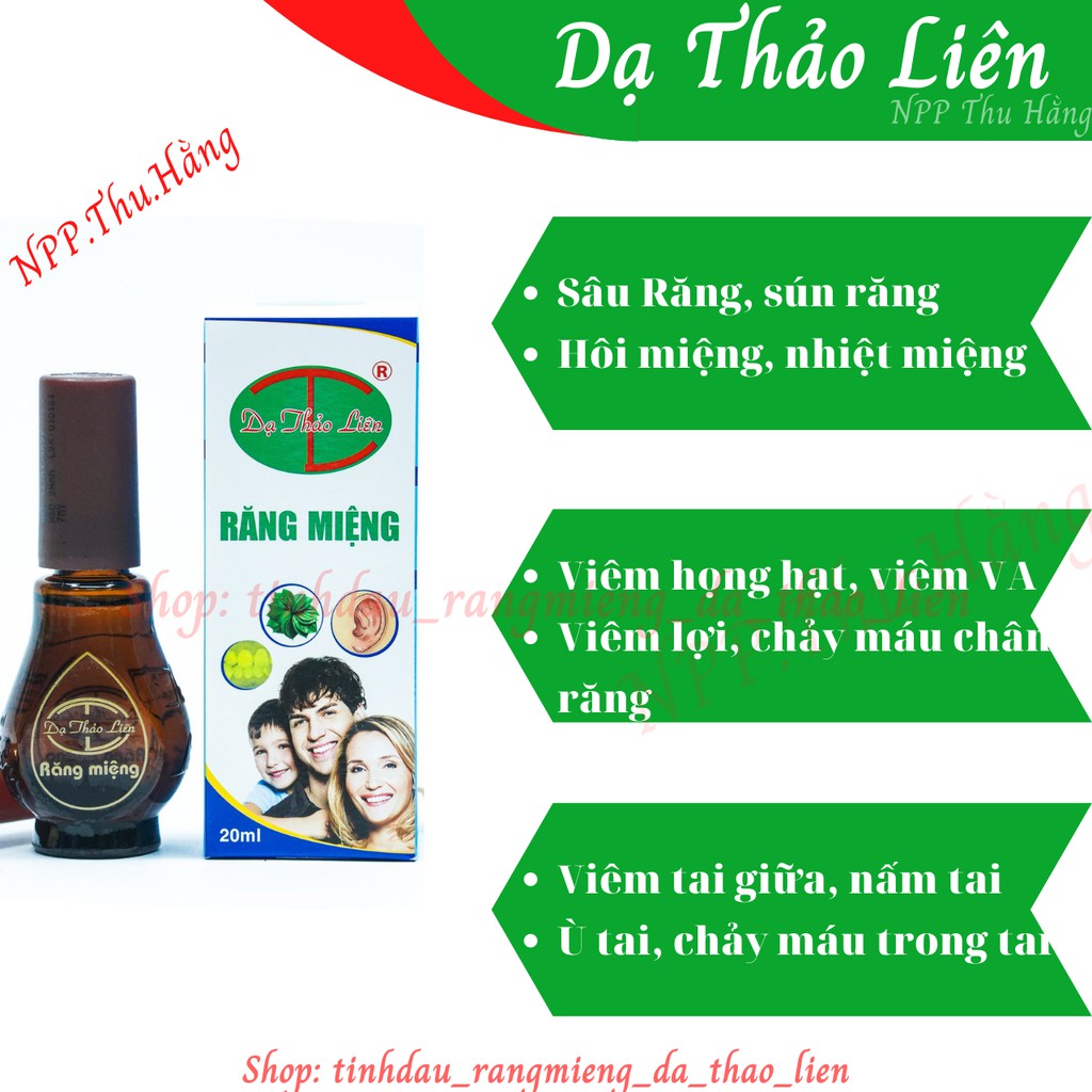 TỊNH DẦU RĂNG MIỆNG- DẠ THẠO LIÊN LOẠI 20ml