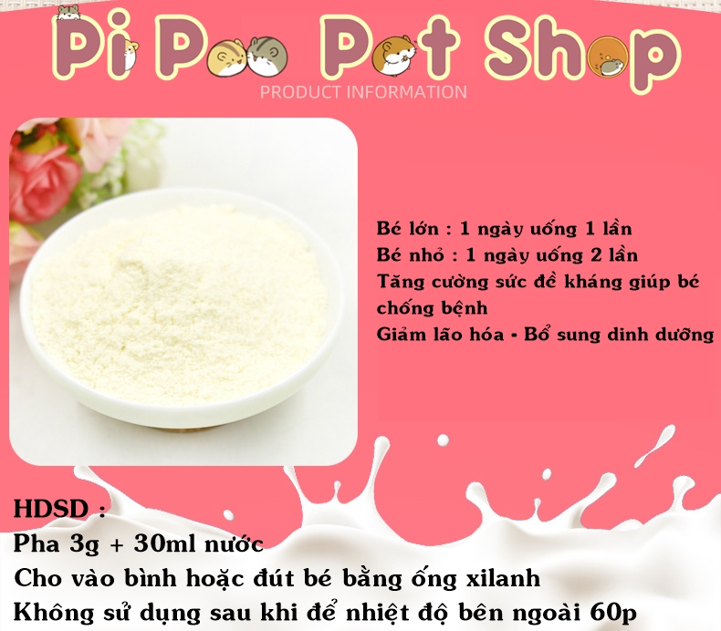 Bột sữa dê cho Hamster và thú cưng