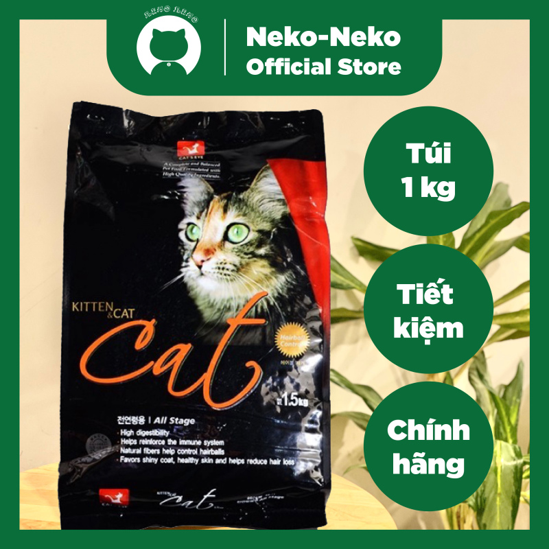 Thức ăn hạt khô cho mèo Cateyes nhiều dinh dưỡng túi chiết 1 kg | Cats eye - Cat eye - Catseye