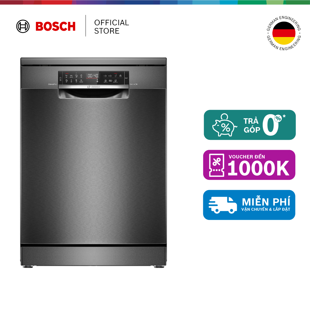 Sale 8-10.8+Voucher+Quà Finish Máy rửa chén bát độc lập Bosch 13 bộ