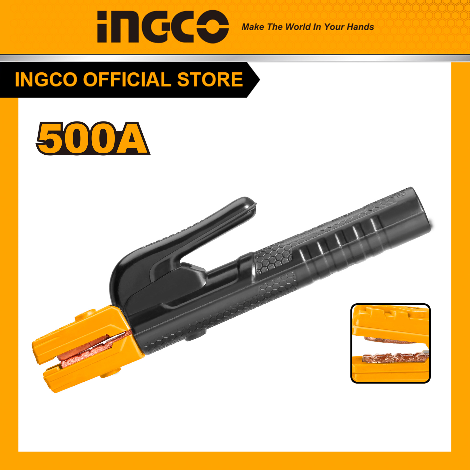 Kìm hàn que dùng dòng điện lớn 500a - kìm hàn dây nóng ingco wah5008