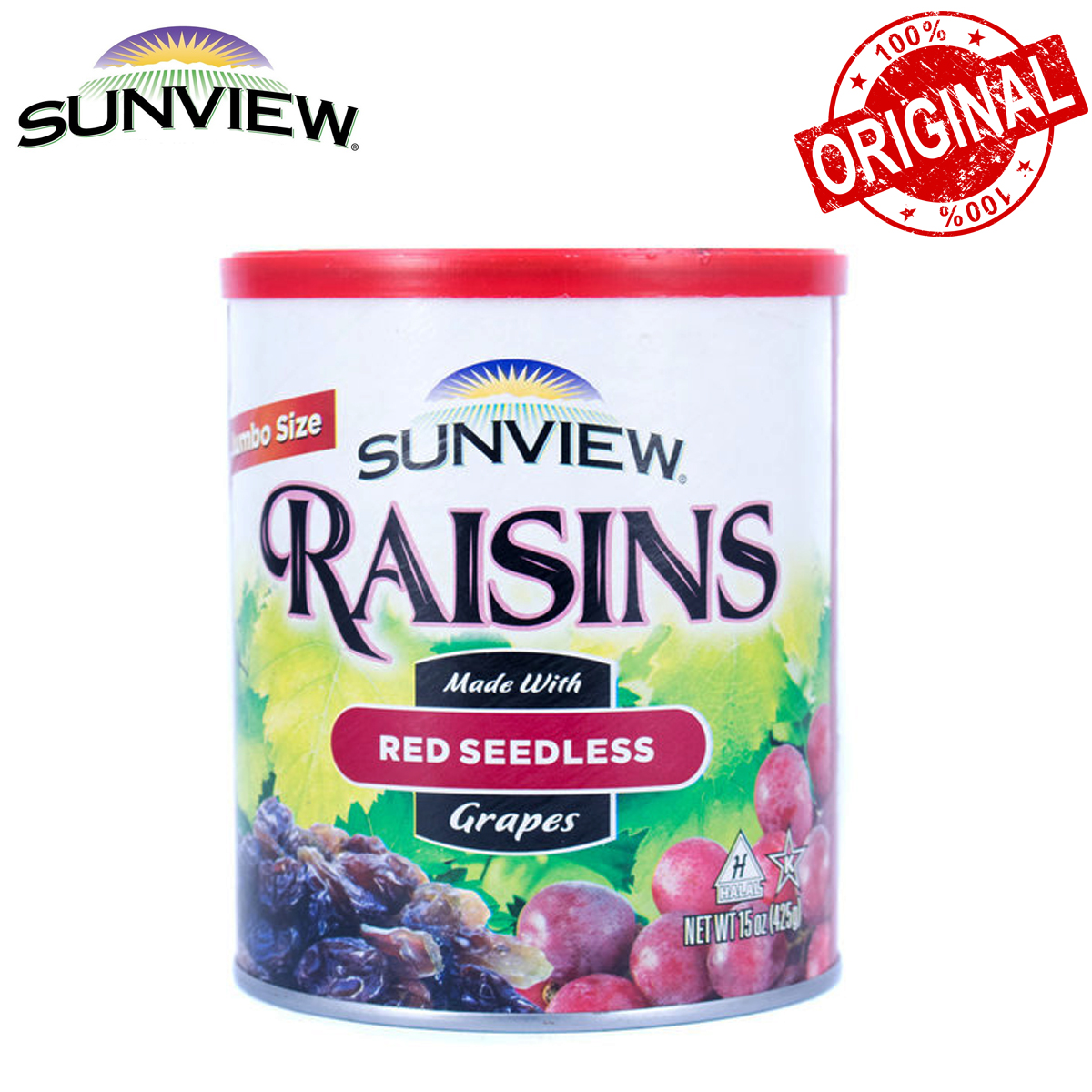 NHO KHÔ ĐỎ RAISINS MADE WITH RED SEEDLESS GRAPES SUNVIEW 425 GRAM