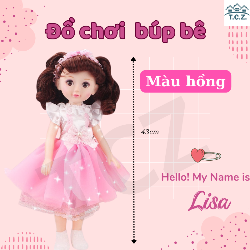 Mô phỏng búp bê công chúa - búp bê 43 cm có khớp ,búp bê nữ có khớp, búp bê cho bé gái, búp bê barbie, đồ chơi búp bê, búp bê có nhạc. Món quà ý nghĩa nhất ba mẹ dành tặng các bé các dịp lễ đặc biệt.
