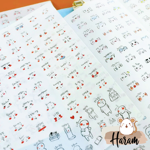 Set 336 Sticker Cảm Xúc Biểu Cảm Phong cách Hàn Quốc
