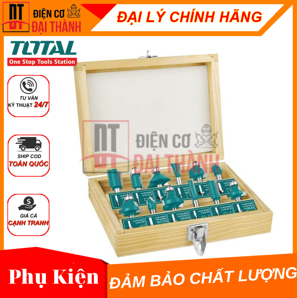 Bộ 12 mũi phay gỗ (6mm) Total TACSR0121
