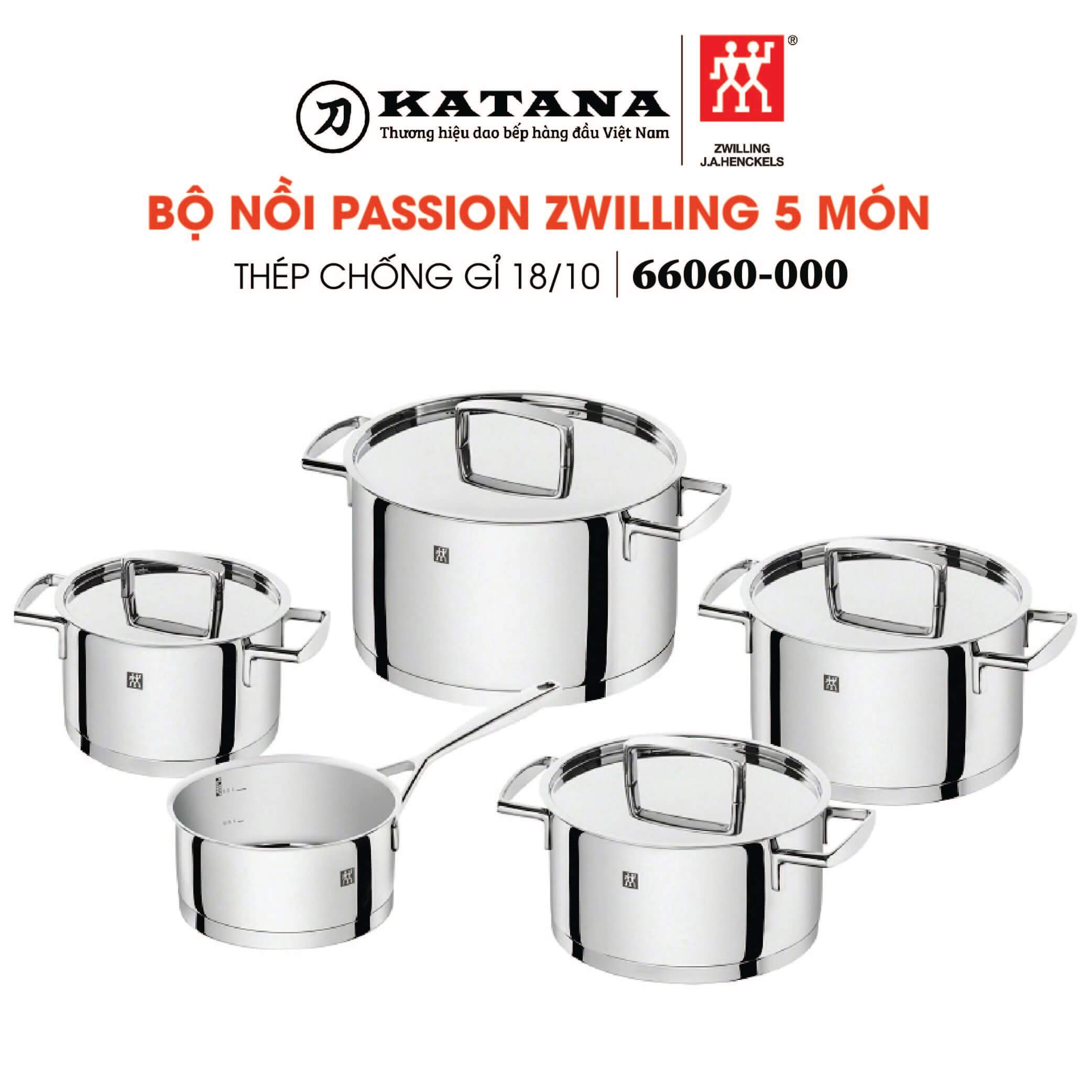 [Trả góp 0%]ZWILLING - Bộ nồi Passion - 5 món