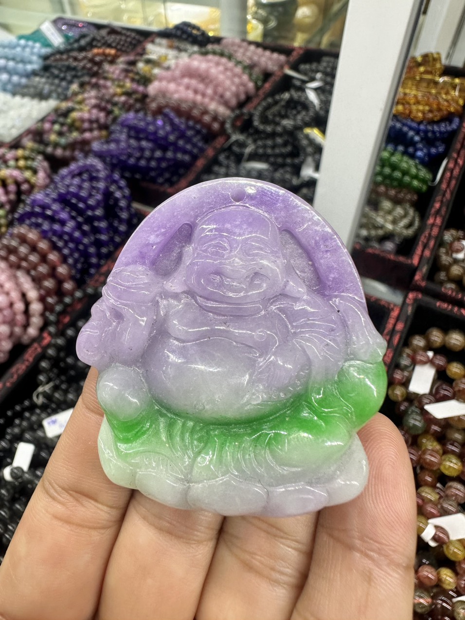 Buddha Pendant Necklace Jade for Women Men