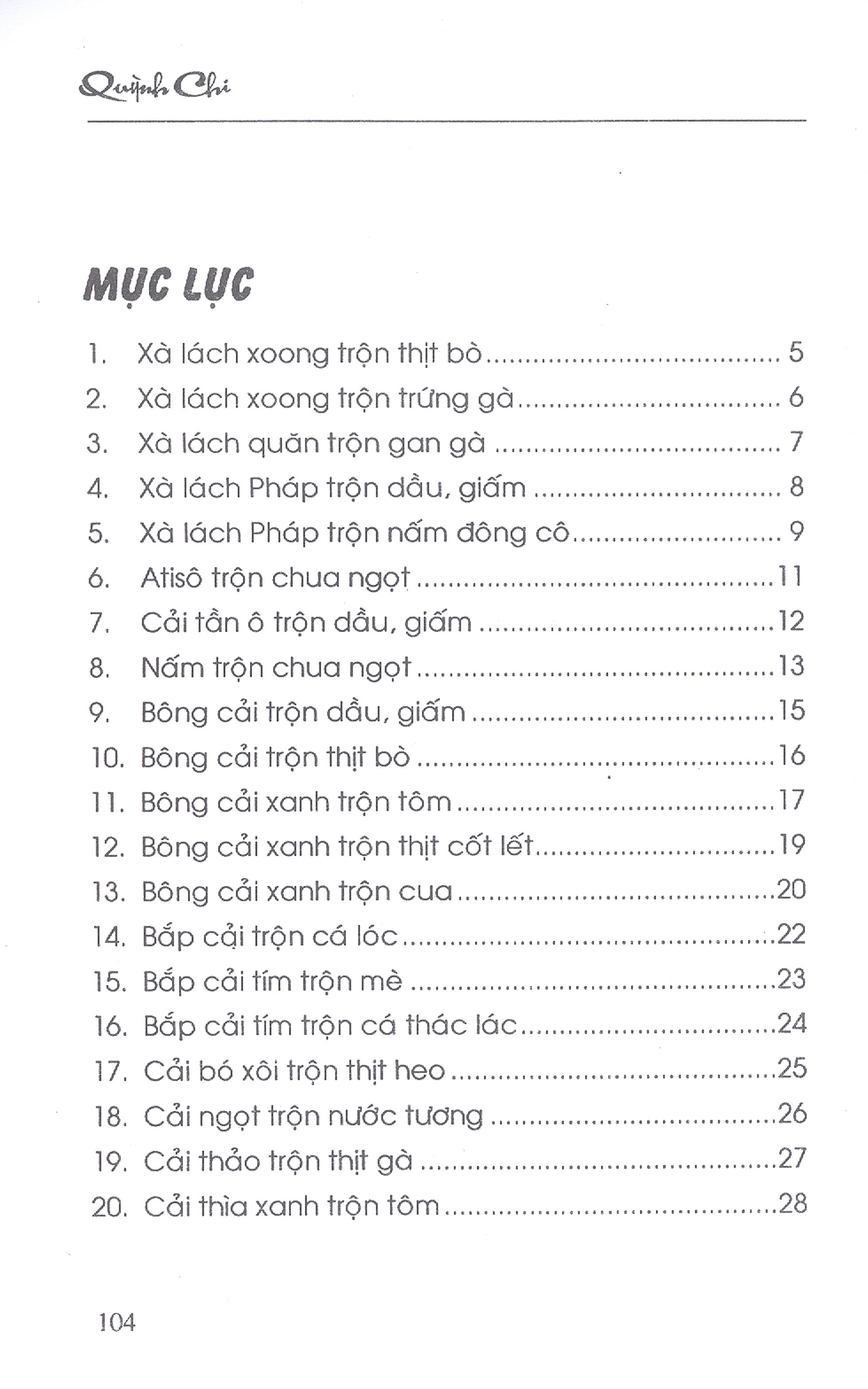 Các Món Rau Trộn (Salad)