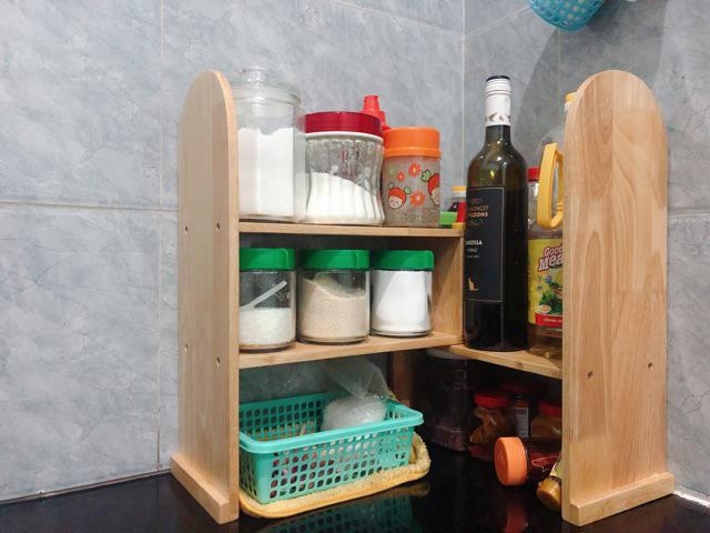Kệ gỗ đựng gia vị, kệ đa năng