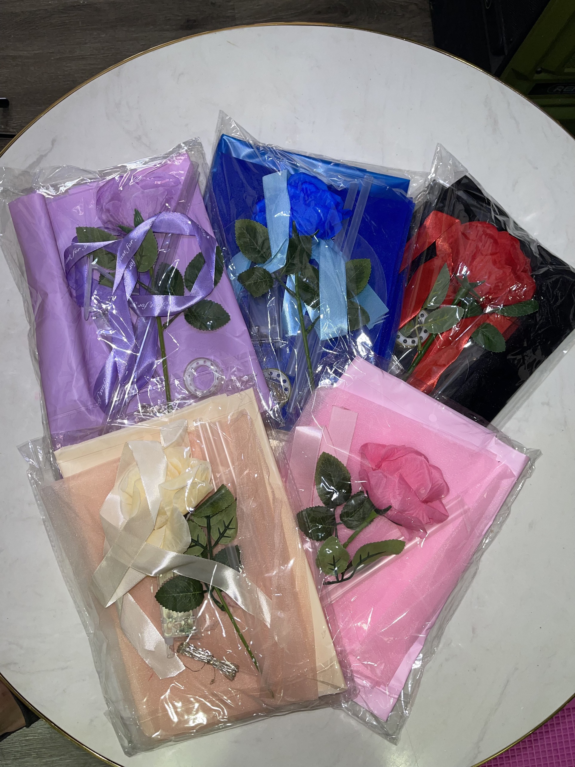 Set Bong Bóng Hoa Hồng DIY (Đèn Led)