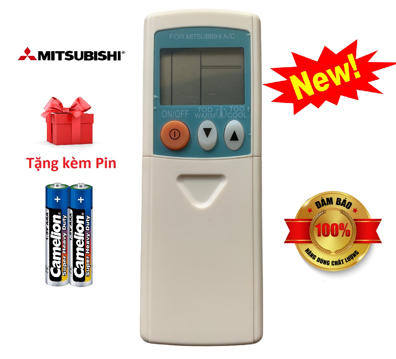 Điều khiển điều hòa Mitsubishi - Hàng tốt, tặng kèm Pin
