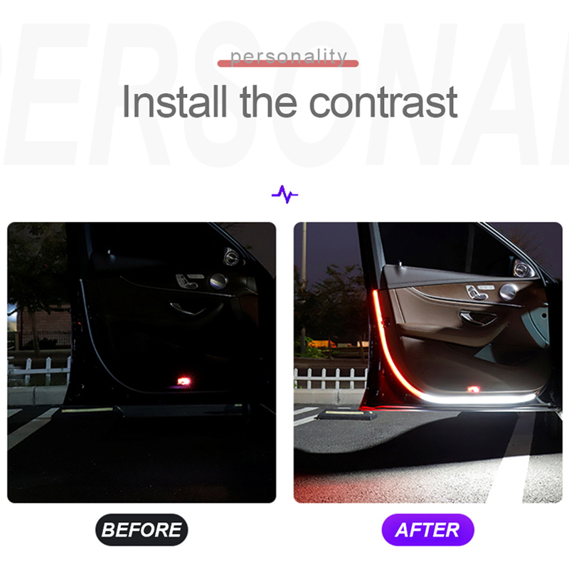 12V Car Door Warning Lights Shinning Mode Strips Universal