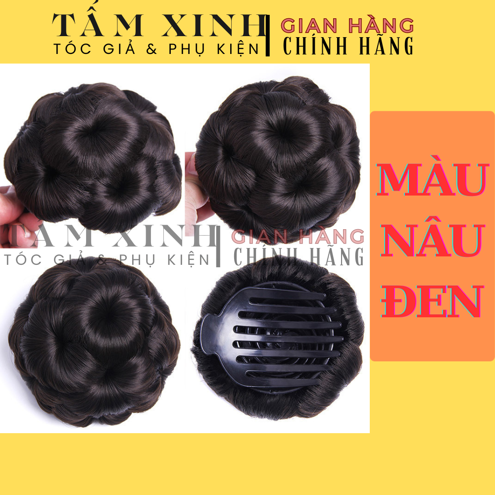 Búi tóc giả, búi hoa đẹp - không đá
